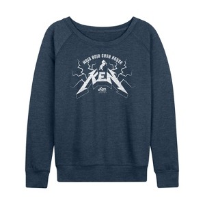 Women's - Barbie - Country Metal Ken Lightweight French Terry Wide Neck Long Sleeve Shirt - 1 of 4