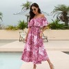 Women's Green & Orange Tropical Floral Off-Shoulder Flounce Bodice Maxi Dress - Cupshe - 2 of 4