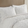 Gulches Series Ivory White Classic Comfort Tufted Medallion 100% Cotton with Polyester Fill King 3 Piece Comforter Mini Set Blanket - 3 of 4