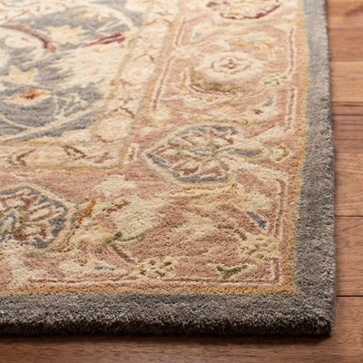 Hand Tufted Teal Blue and Taupe Wool 6' x 9' Area Rug