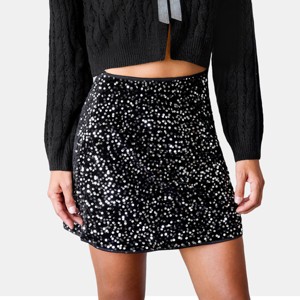 Women's Dazzling Sequin Mini Skirt - Cupshe - 1 of 4