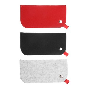 Unique Bargains Felt Portable Storage Scratch-Resistant Women Men Eyeglasses Bags 3 Pcs - 1 of 4