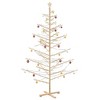 vidaXL Wooden Christmas Tree with Stand Natural 82.7" Solid pine wood - 3 of 4