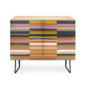 Gigi Rosado Brown Striped Pattern Credenza - Deny Designs - 1 of 3