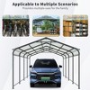 Heavy Duty Metal Carport with Galvanized Steel Roof, Carport Canopy for Driveway Car or Truck, Outdoor Metal Carport with Vertical Roof-Koiai - 3 of 4