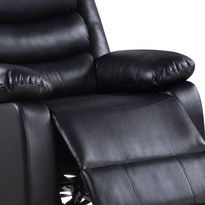 Black Faux Leather Lift Recliner with Manufactured Wood Frame
