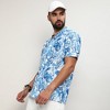Campus Sutra Men Men's Chalk White:Indigo Blue Mesh Foliage Shirt - 2 of 3