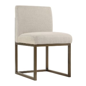 TOV Furniture Haute Linen Chair in Beige and Brass - 1 of 4