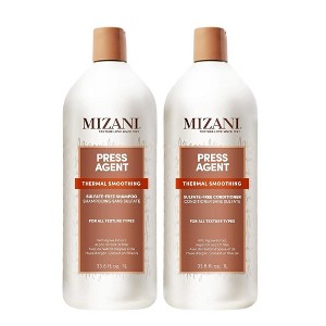 Mizani Press Agent Thermal Smoothing Sulfate-Free Shampoo (33 oz) & Thermal Smoothing Sulfate-Free Conditioner (33 oz) XXL LITER DUO SET - 1 of 4