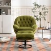 33.78" Tall Upholstered Lazy Chair With Ottoman, Metal Legs And Frame Modern Lounge Accent Chair, Soft Velvet Leisure Sofa Chair - 4 of 4