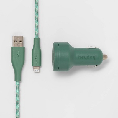 6' Lightning to USB-A Cable 2-Port 3.1A Car Charger - heyday™
