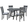 5 Piece Round Dining Table Set For 4-6 Person Extendable Dining Table With 4 Upholstered Dining Chairs For Kitchen Dining Room - 2 of 4