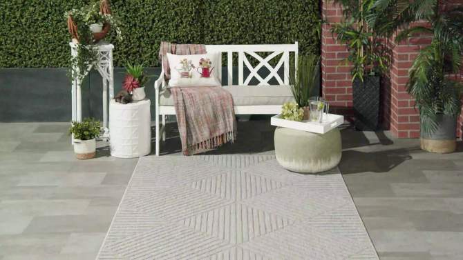 Nourison Palamos Contemporary Indoor/Outdoor Area Rug, 2 of 14, play video