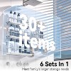 Attop 6-Pack Silver Shower Rack – Large-Capacity Bathroom Organizer with Soap Holder & 12 Hooks, No Drilling - 3 of 4