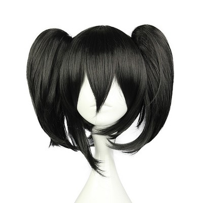 Unique Bargains Women's Wigs 11" Black with Wig Cap Straight Ponytail