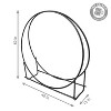 Sunnydaze Indoor/Outdoor Iron Round Fire Pit or Fireplace Firewood Log Hoop Rack Holder - Black - image 4 of 4