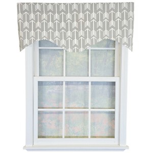 RLF Home 100% Cotton Native Cornice With Poly/Cotton Ivory lining Rod Pocket Valance 50" x 17" Sil - 1 of 4