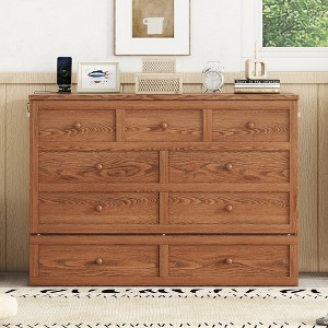 Whisen Full Murphy Bed with Storage Drawer & Charging Station - 1 of 4