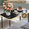 4 Pieces L-Shaped Patio Furniture Sets Outdoor Sectional with Cushions Side Table - 4 of 4