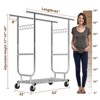 XBRIGH Hanging Racks, H-Shape for Hanging Clothes, Commercial Racks, Portable Racks with Wheels, Rollable Racks Metal Racks for Balcony, Bedroom, Shop - 4 of 4