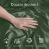 Olive Green Queen Duvet Cover Set, 3 Piece, Soft Double Brushed, 90x90 Inch Duvet with Buttons, 2 Pillow Shams - 4 of 4