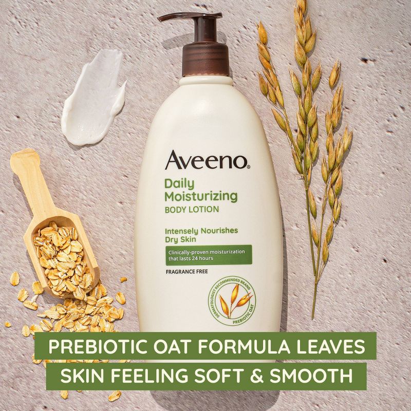 Aveeno Daily Moisturizing Lotion For Dry Skin with Soothing Prebiotic Oat - Unscented - 2.5oz, 6 of 11