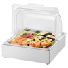 Angel Sar Countertop Food Display Container, Stainless Steel Serving Tray with Clear Lid & Ice Tray, Buffet Condiment Dispenser for Restaurant, Hotel - 3 of 4