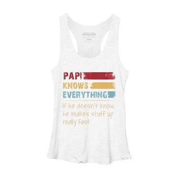 Women's Design By Humans Papi Knows Everything, If not Makes Stuff Up By HoangCathrine Racerback Tank Top