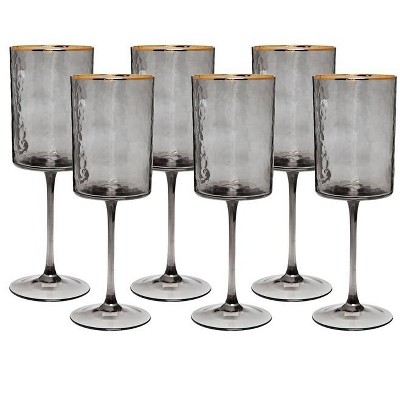 Classic Touch Set of 6 Water Glasses with Rich Design