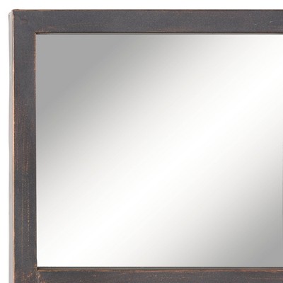 Black Window Pane Industrial Full-Length Wall Mirror 48"