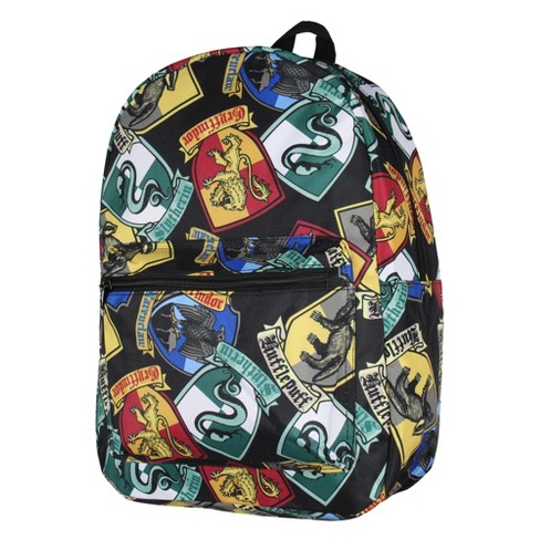 Harry Potter Backpack Hogwarts Houses Crest Laptop School Travel Backpack Multicoloured