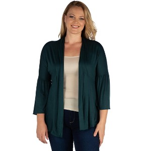 Womens Plus Size Flared Open Front Cardigan - 1 of 4