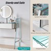 YOOCOZZ Mirrored Vanity Table with Round LED Mirror, Charging Station and Large Storage Space - Silver - 4 of 4