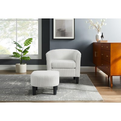 CAVINAS Oversized Accent Chair with Ottoman and Plywood Frame,Modern Chair and Ottoman Sets for Bedroom,Reading Room,Corduroy
