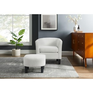 NicBex Corduroy Oversized Accent Chair with Ottoman and Plywood Frame,Modern Chair and Ottoman Sets for Bedroom,Reading Room - 1 of 4