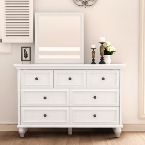 Whizmax White Dresser, Modern Dresser for Bedroom, 7 Drawer Double Dresser with Metal Handles, Dresser for Hallway, Entryway - 1 of 4