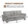 83" Modern 3-Seater Sofa, Minimalist Living Room Couch, Beige Chenille Deep Seat Sofa with Washable Covers & Curved Armrests, Comfy Couch for Bedroom - 2 of 4