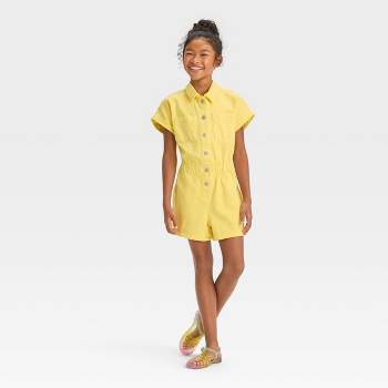 Girls' Short Sleeve Romper - Cat & Jack™ Yellow