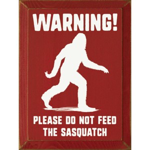 Slickblue Funny Sasquatch Warning Sign, Rustic Knotty Pine, 9x12 Wood Wall Plaque, Multiple Colors - 1 of 3