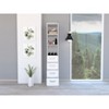 ORRD White Linen Cabinet with 4 Drawers & 3 Open Shelves, Versatile Storage Organizer for Bedroom, Bathroom, and Entryway - 2 of 4
