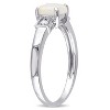 EVERLY JEWELRY | Sterling Silver 0.04 CT Diamond TW And 1/2 CT TGW Opal Fashion Ring - 2 of 4