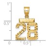 Black Bow Jewelry 14k Yellow Gold, Varsity Collection, Small D/C Pendant Number 28 - 2 of 3