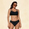Women's Black Strappy Back Tie Bikini Set - Cupshe - 3 of 4