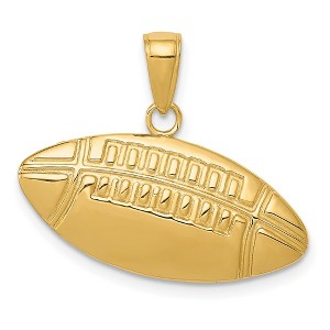 Black Bow Jewelry 14k Yellow Gold Medium Football Charm or Pendant, 24mm (15/16 inch) - 1 of 4