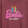 Women's - Barbie - Let's Party Lightweight French Terry Wide Neck Long Sleeve Shirt - 2 of 4