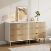 Modern 3 Drawer Dresser for Bedroom with Gold Handle and Large Drawer, Wood Double Chest of Drawers and Storage Organizer - 3 of 4