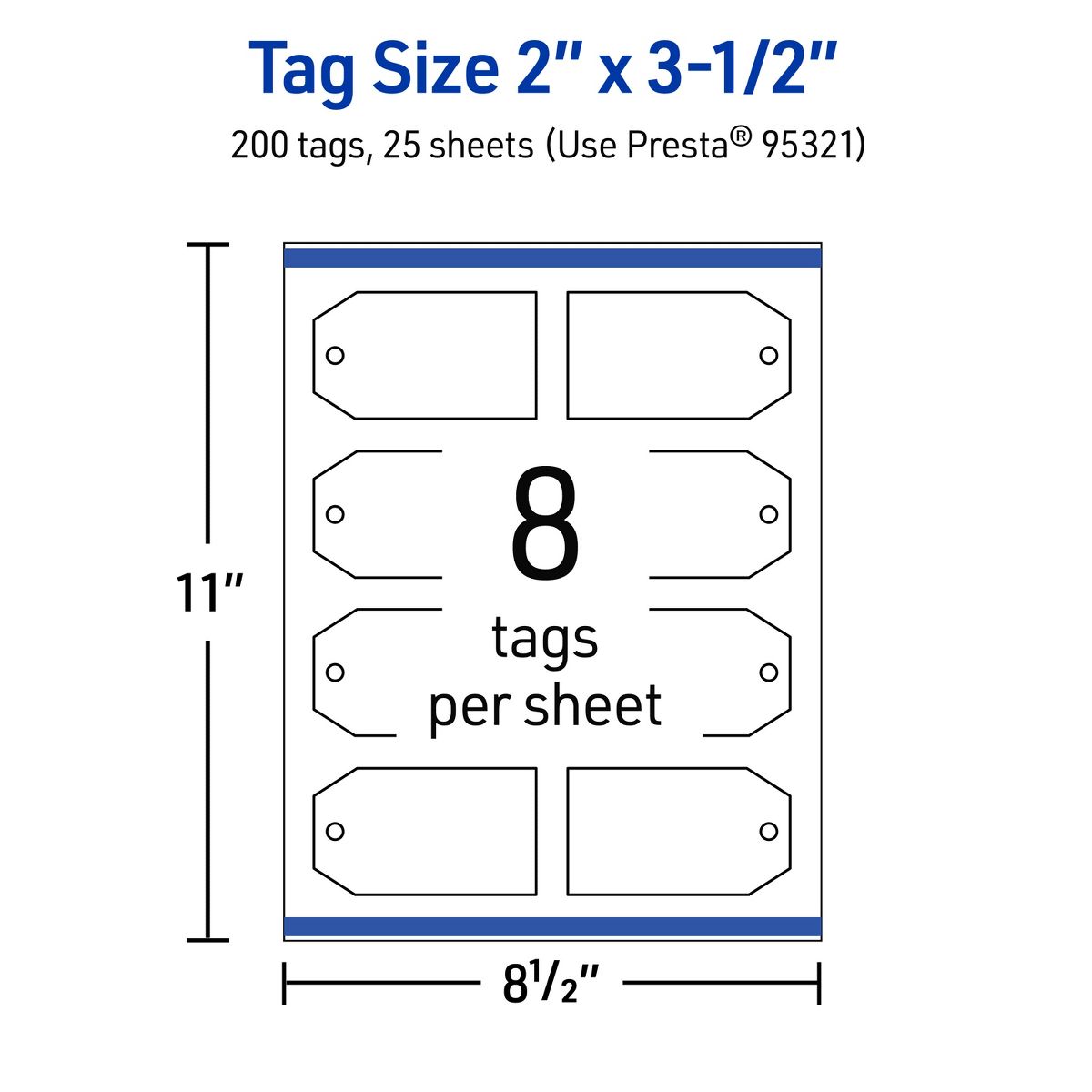 2" x 3-1/2" Rectangular Banner, Glossy White Printable Tags - thumbnail 5