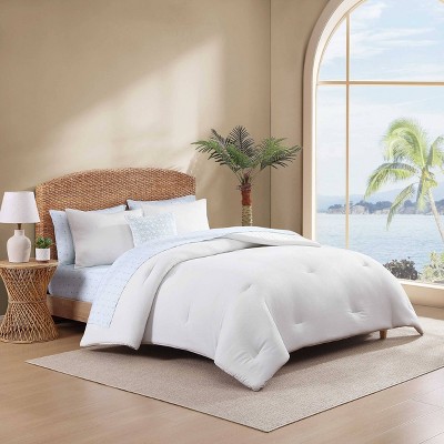 Tommy Bahama 8pc Queen Seersucker Solid Comforter Bedding Set White — фото 2