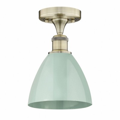 Plymouth Dome - 1 Light Semi-Flush Mount In Industrial Style-11.25 Inches Tall and 7.5 Inches Wide