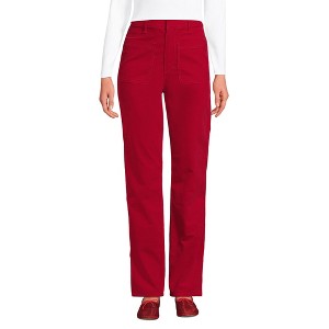 Lands' End Women's Corduroy High Rise Rail Straight Leg Pants - 1 of 3